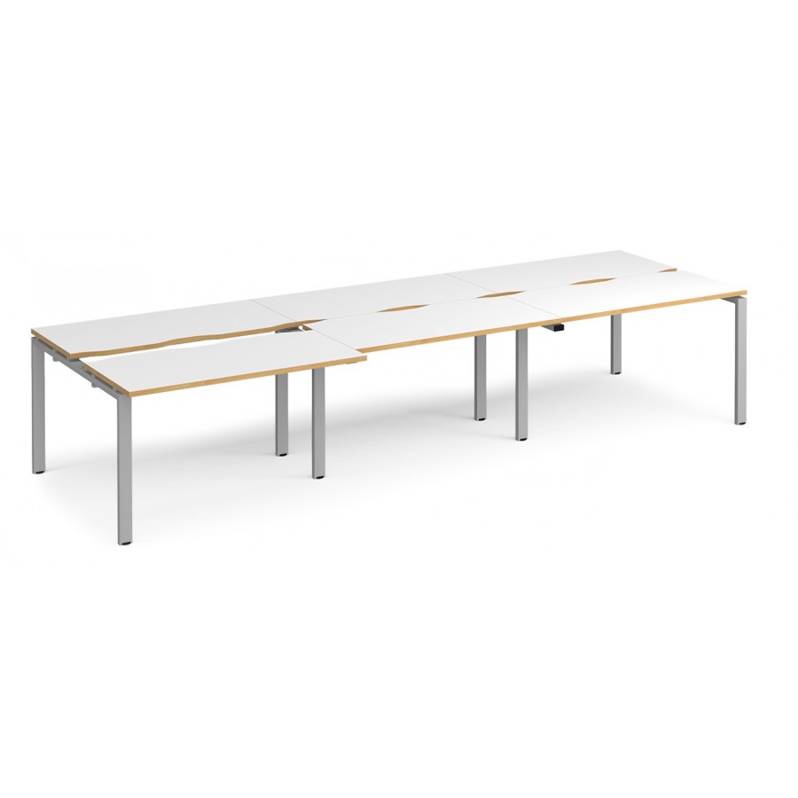 Adapt 1200mm Deep Sliding Top Triple Back to Back Bench Desk